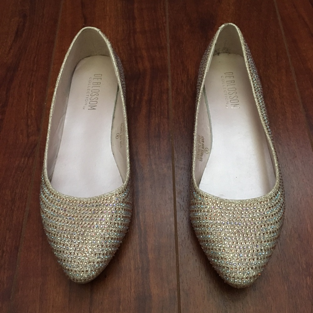 Sparkly gold shoes